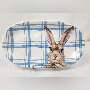 Pier 1 Henry Bunny, Blue Plaid Serving Plate. Part of the Henry Bunny Collection